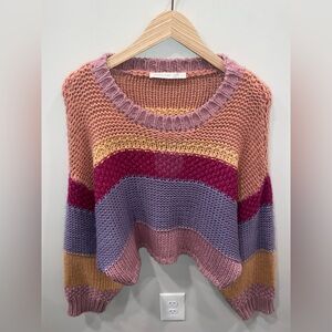 Altar'd State Multicolor Striped Chunky Knit Pullover Sweater Women’s Large
